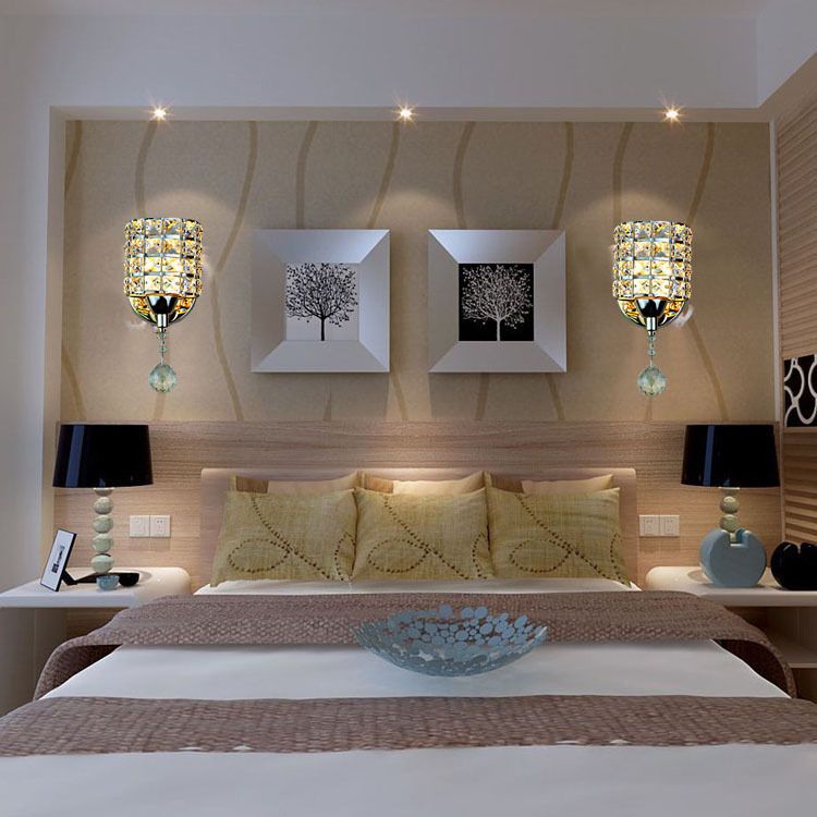 Kristy Zylinder-Wandleuchte, Kristall & Metall, 2 Farben - Lumpaz