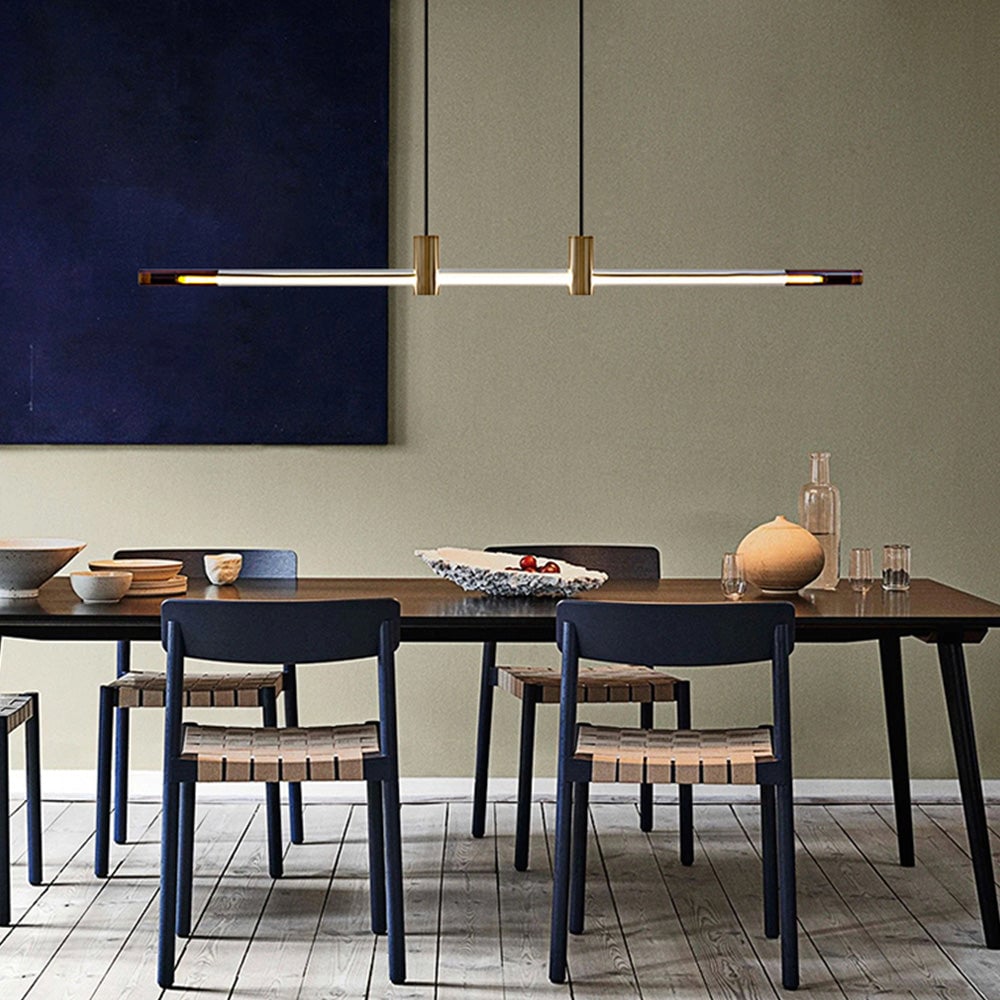 Edge Pendant Light, Metal & Glass, L 120/140CM - Lumpaz