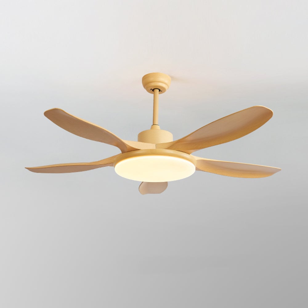 Ozawa 5 Blätter Holz Deckenventilator mit Beleuchtung, 4 Farben, ∅120/130/150CM - Lumpaz