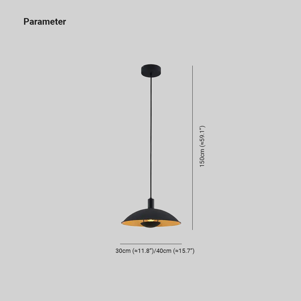 Carins Schwarz & Gold Pendelleuchte, ∅30/40CM - Lumpaz
