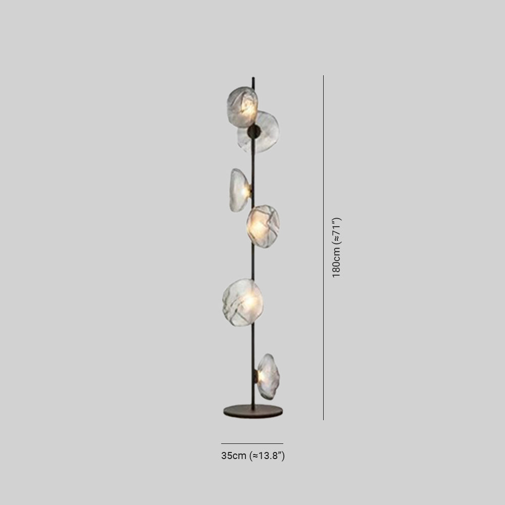 Byers Stehleuchte, 3/6 -flammig, Metall und Glas - Lumpaz