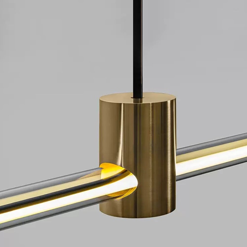 Edge Pendant Light, Metal & Glass, L 120/140CM - Lumpaz