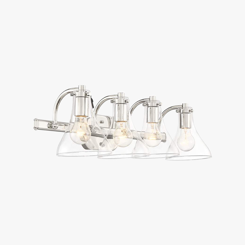 Eyrn Chrom Spiegelfront Waschtisch-Wandleuchte, 3/4-flammig, 52/70CM Lang - Lumpaz