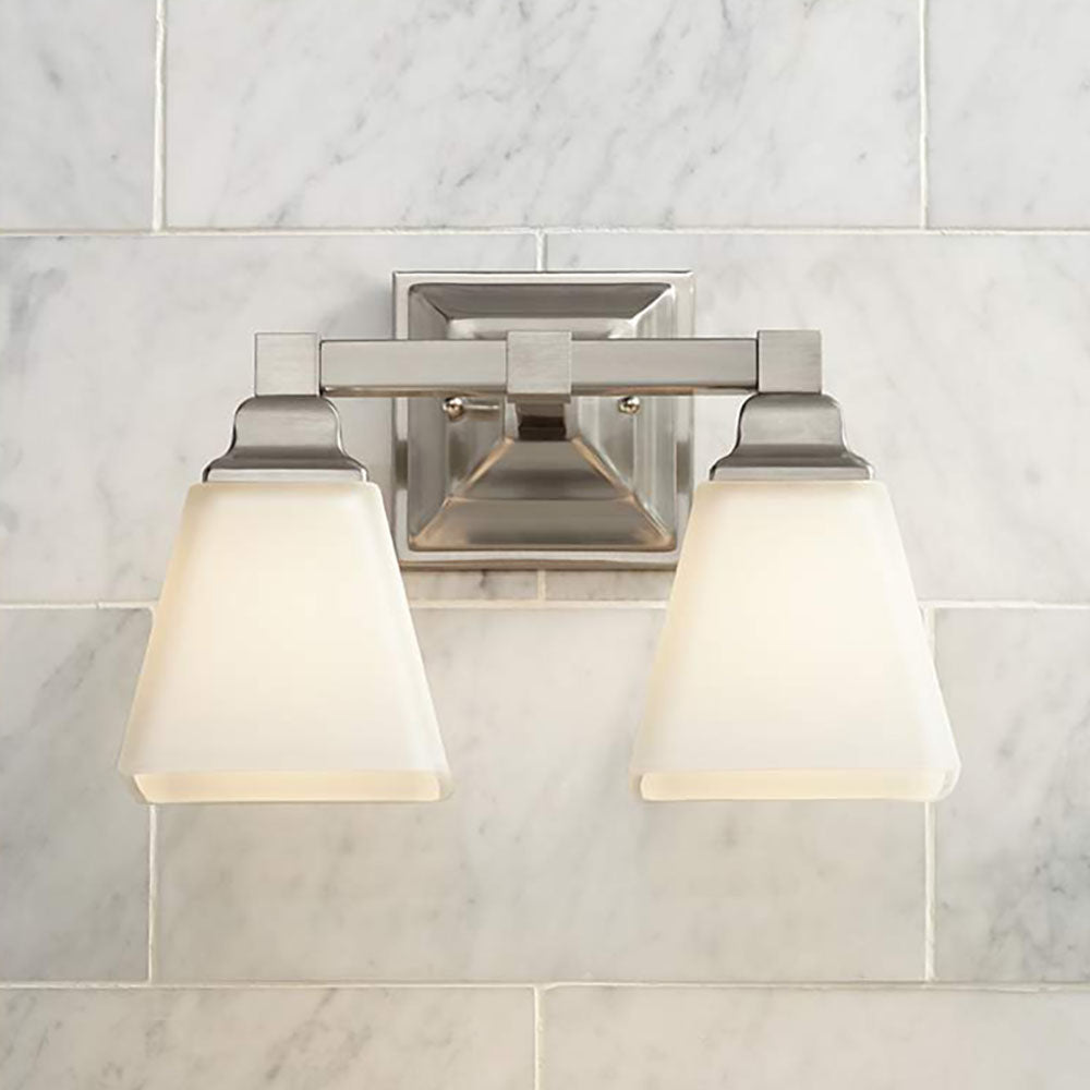 Eyrn Opal Spiegelfront Waschtisch-Wandleuchte, 2/3-flammig, 31/50CM Lang - Lumpaz