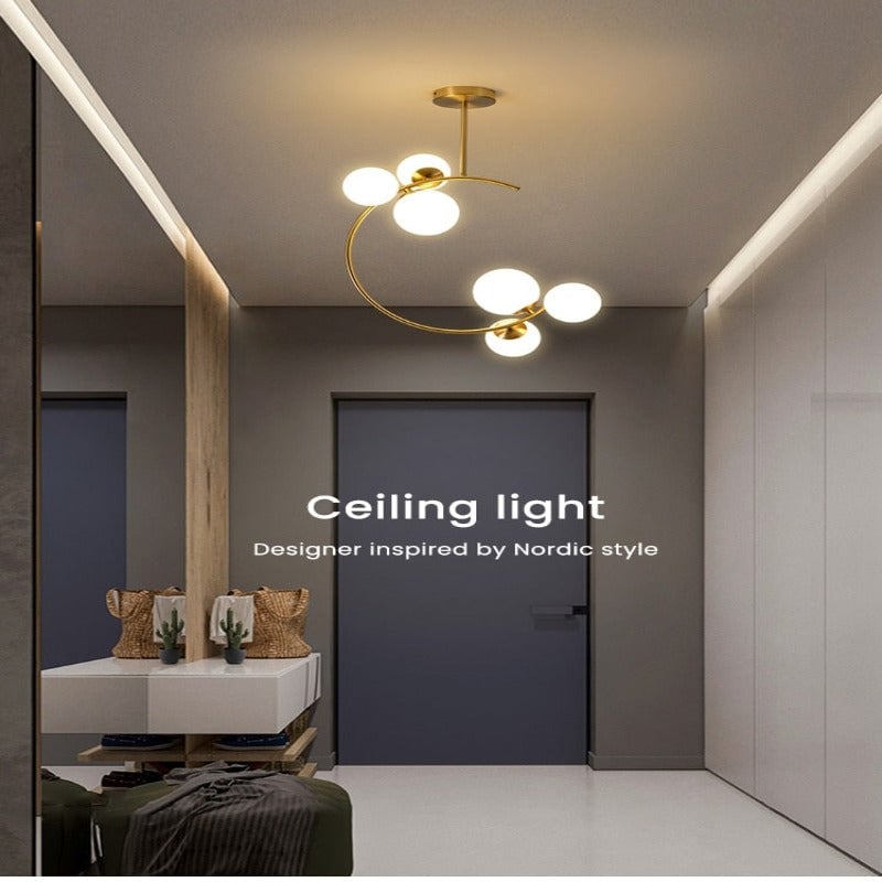 Glaskugel Deckenleuchte Goldene Lampen - Lumpaz