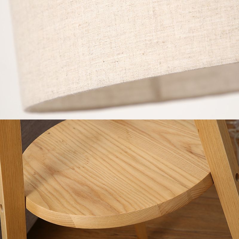 Ozawa Stehleuchte, Holz & Textil, 152CM Lang - Lumpaz