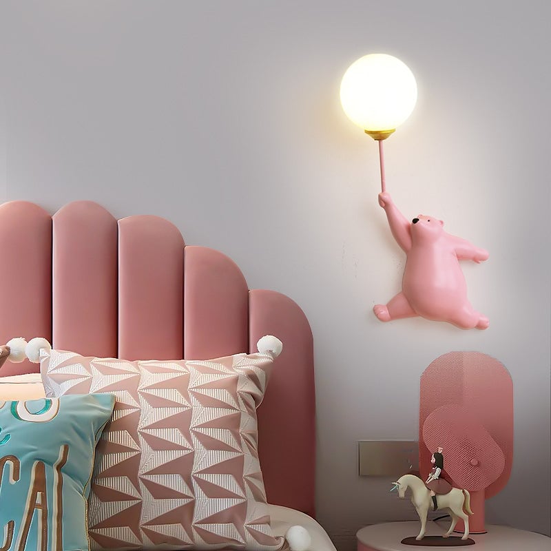Fateh Wandlampe Bär Ballon, 4 Farben - Lumpaz