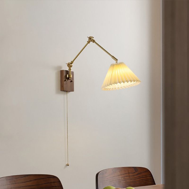 Ozawa Verstellbare Wandleuchte mit Falten, Metall & Holz, 11 Stile - Lumpaz