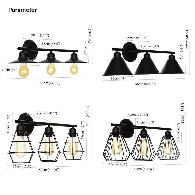 Alessio Vanity Wandleuchte Retro, 4 Stile - Lumpaz