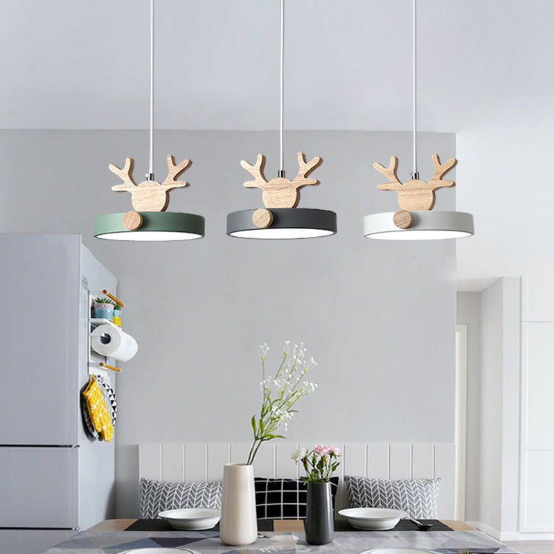 Morandi Holz LED Kronleuchter Hirschgeweih Pendelleuchte - Lumpaz