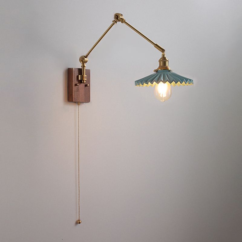 Ozawa Verstellbare Wandleuchte mit Falten, Metall & Holz, 11 Stile - Lumpaz
