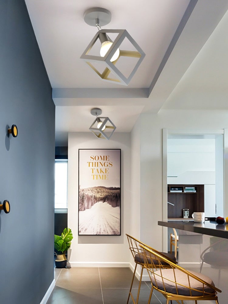 Vintage Deckenlampe E27 Schwarz/Weiß Verstellrichtung LED Deckenleuchten - Lumpaz