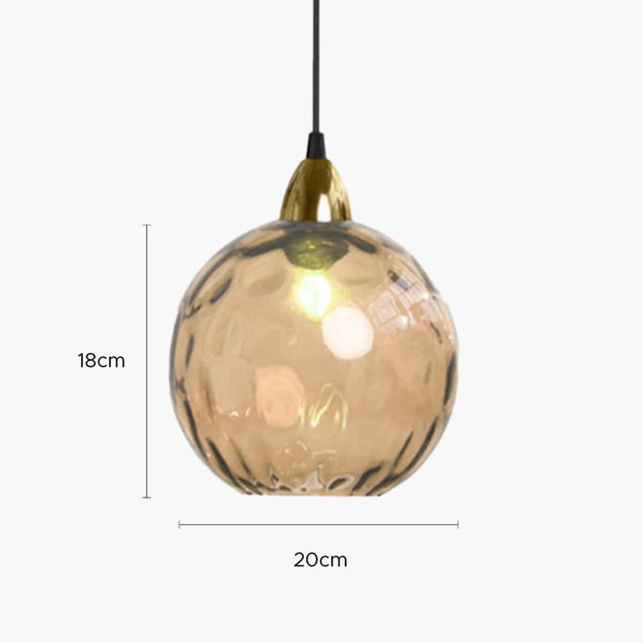 Hailie Pendelleuchte aus buntem Glas, 3 flammig - Lumpaz