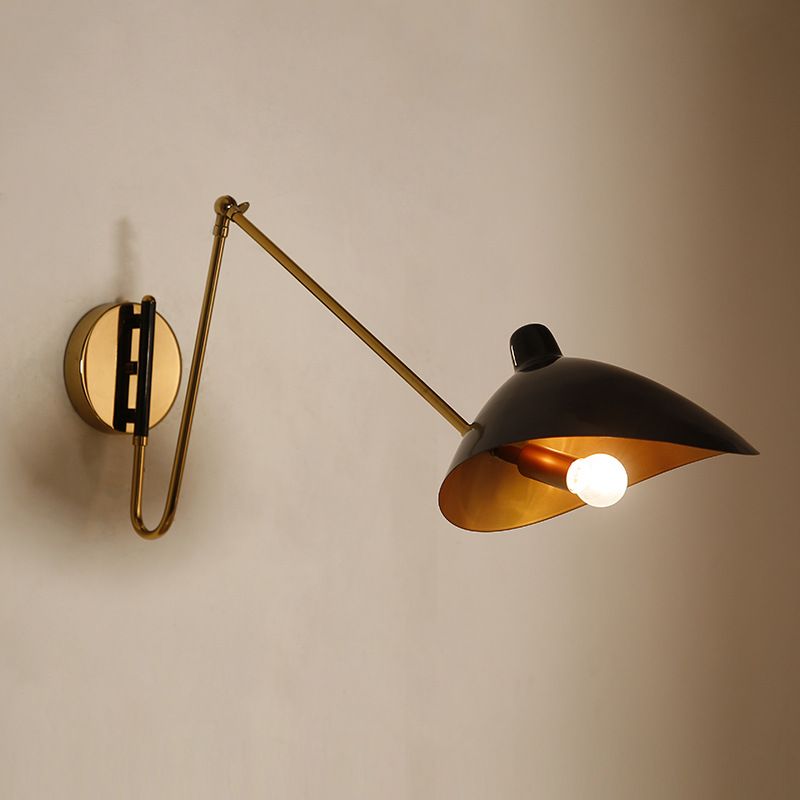 Brady Schwarz Verstellbare Wandleuchte, Metall, 65CM Lang - Lumpaz