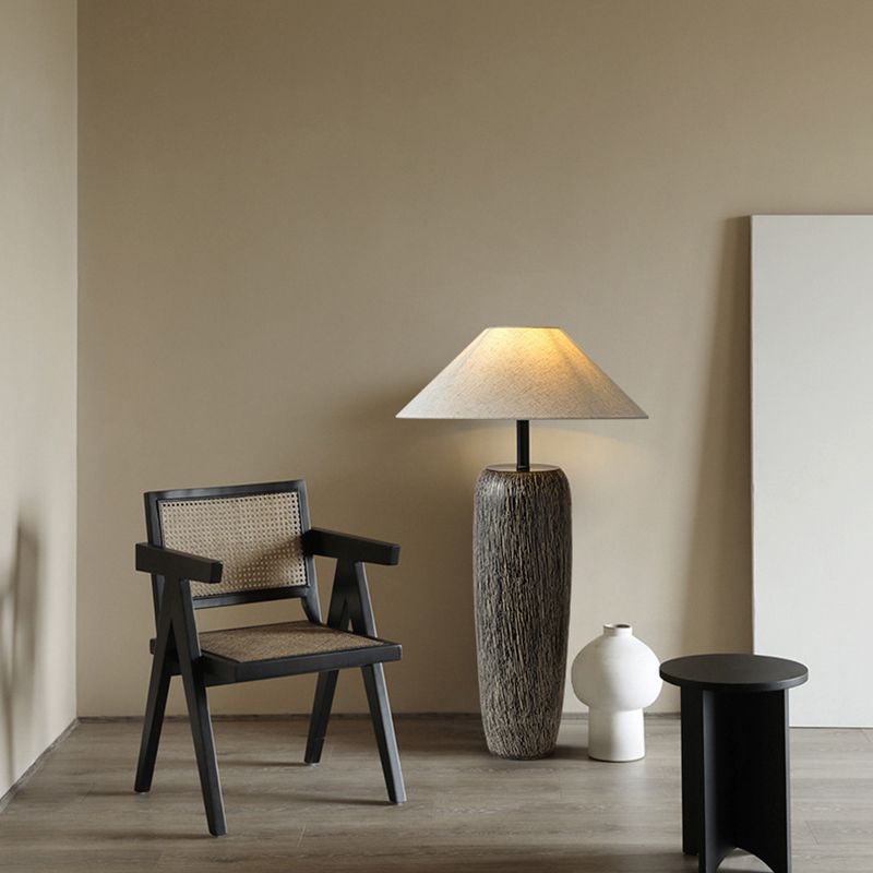 Salgado Kegelförmig Stehleuchte, Keramik und Stoff, 86/109CM Lang - Lumpaz