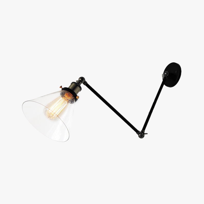 Brady Wandleuchte verstellbar, Metall&Glas - Lumpaz