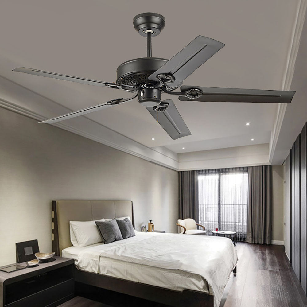 Alessio 5 Blätter Schwarz Deckenventilator, ∅130CM - Lumpaz