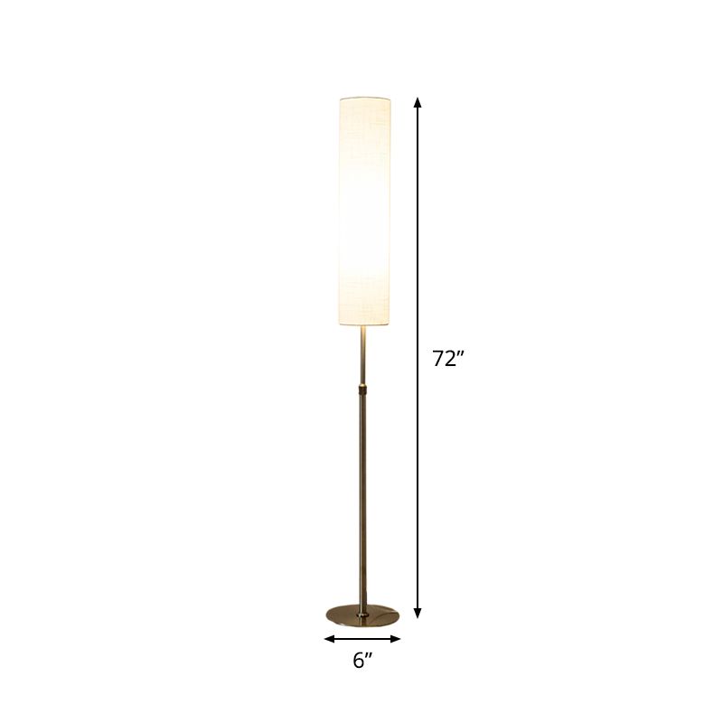 Eryn Zylinderförmige Stehlampe, Metall & Stoff, 180CM Lang - Lumpaz