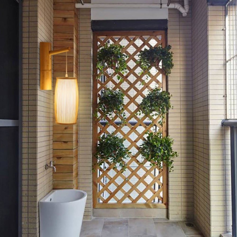 Muto Bamboo Weben Wandleuchte, 4 Stile - Lumpaz