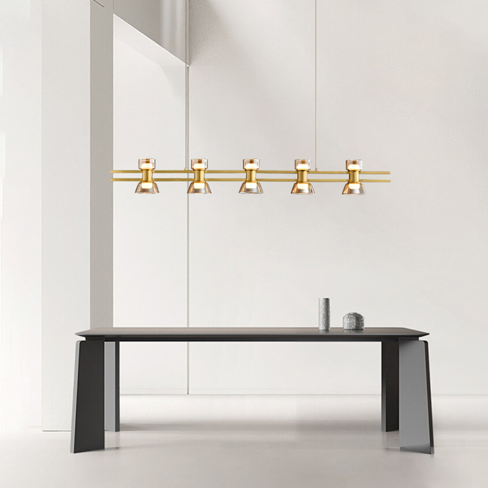 Evette Pendelleuchte mit Fernbedienung 5/6/7 -flammig, Reines Kupfer, 100/120/140CM - Lumpaz