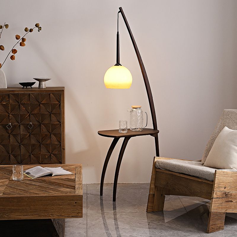 Ozawa Kuppel StehleuchteMit einem kleinen Tisch, Holz, 225CM Lang - Lumpaz