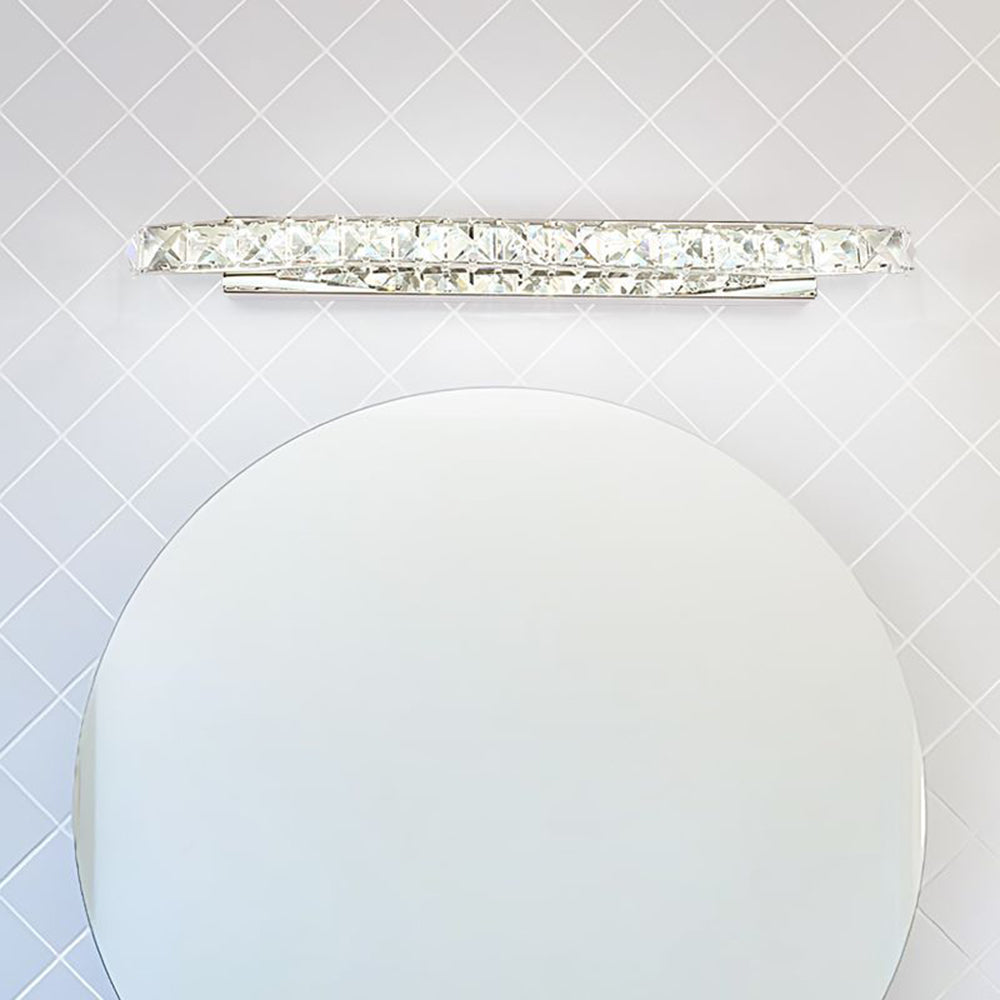 Kristy Kristall Spiegelfront Waschtisch-Wandleuchte, L40/50/64CM - Lumpaz