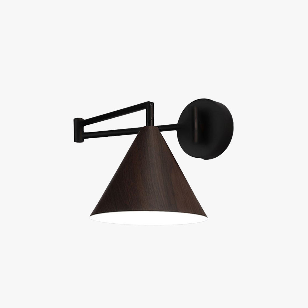 Ozawa Verstellbare Wandleuchte in Kegelform, Metall & Holz - Lumpaz