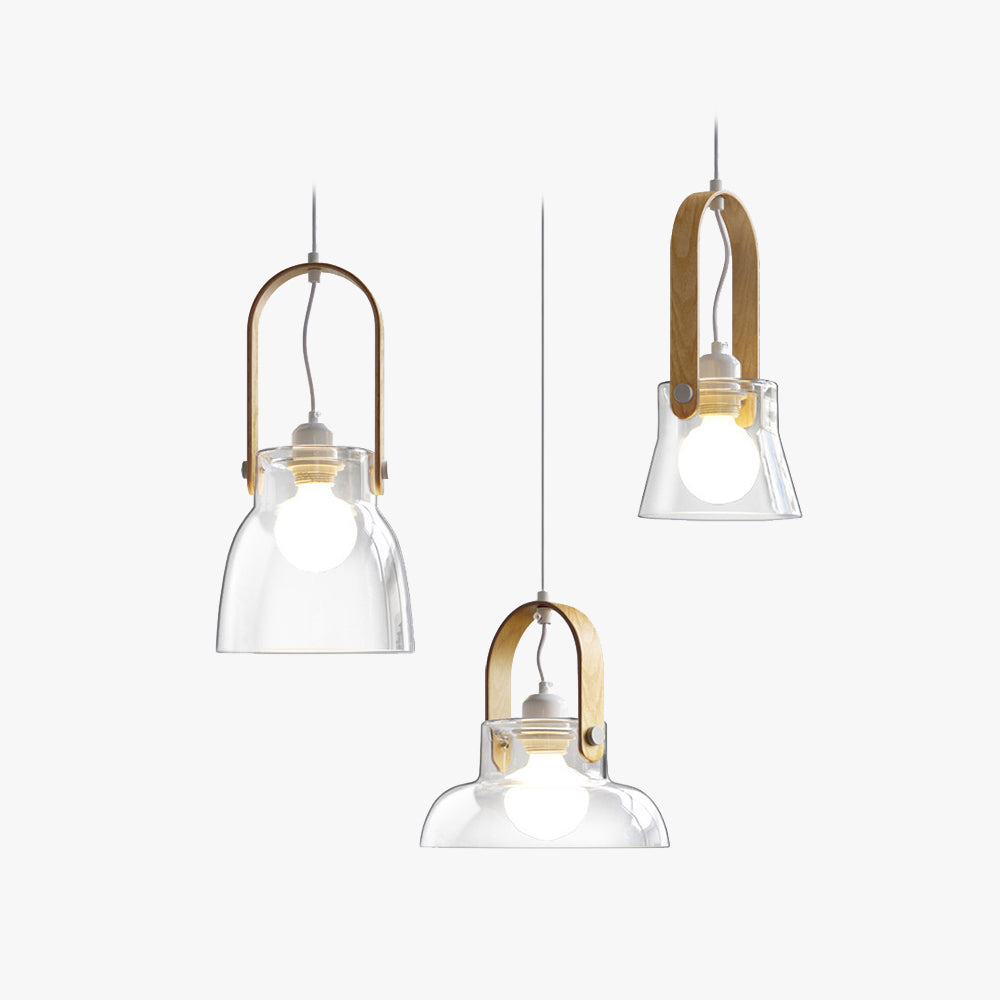 Hailie Glas Pendelleuchte, 3 Stile, ∅16/19/23CM - Lumpaz