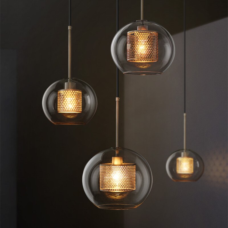 Nordische Industrielle Pendelleuchte aus Glas für Esszimmer, Restaurant - Lumpaz