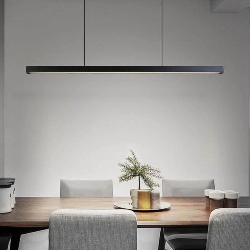 Edge Pendelleuchte Linear dimmbar, Metall&Holz, 60/80/100/120CM Lang - Lumpaz