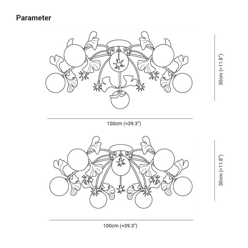 Olivia Deckenleuchte, Metall & Keramik, 6/7-flammig - Lumpaz