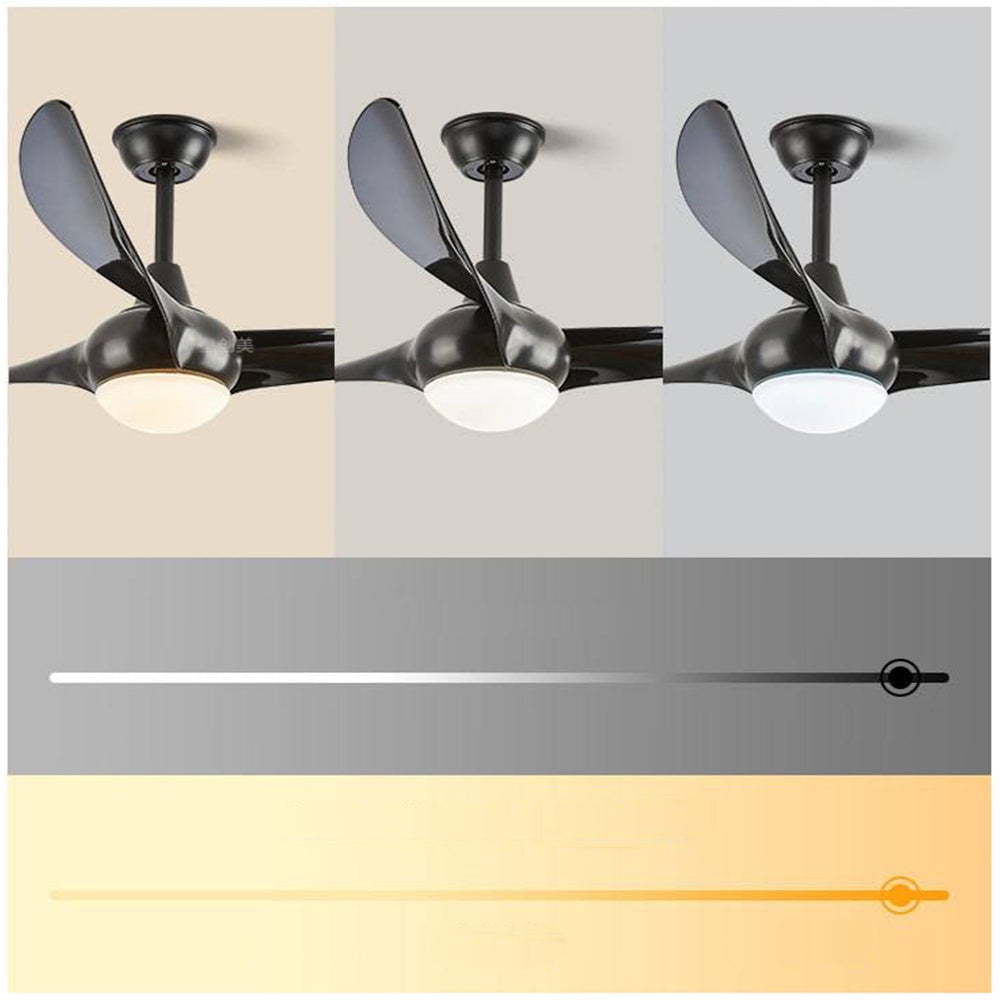 Garner 3-Blatt Deckenventilator mit Beleuchtung, Schwarz & Braun, ∅132CM - Lumpaz