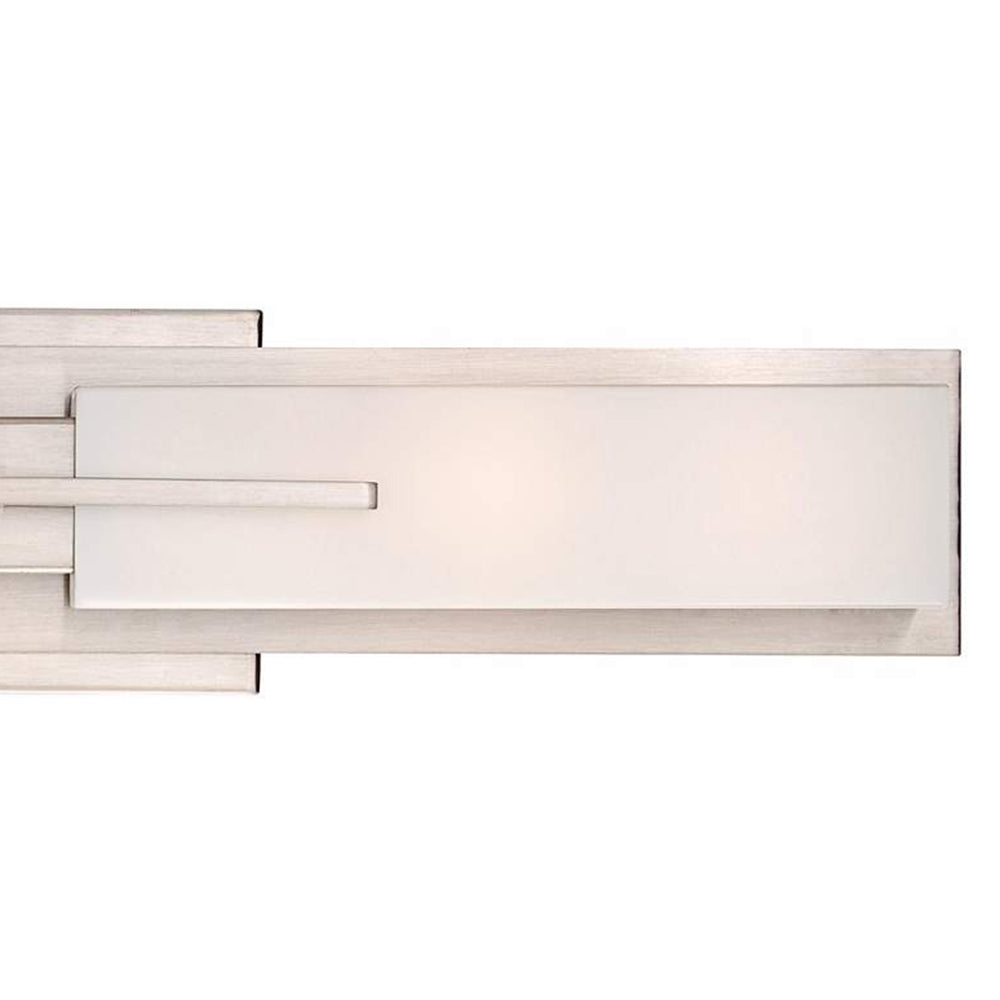 Leigh Spiegelfront Waschtisch-Wandleuchte, Nickel/Messing, 60CM Lang - Lumpaz