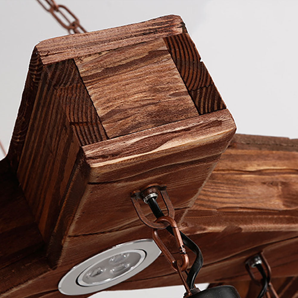 Austin Pendelleuchte, Metall & Holz, 11-flammig - Lumpaz