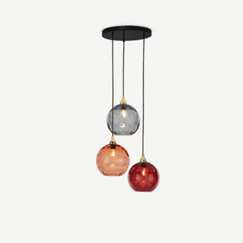 Hailie Pendelleuchte aus buntem Glas, 3 flammig - Lumpaz