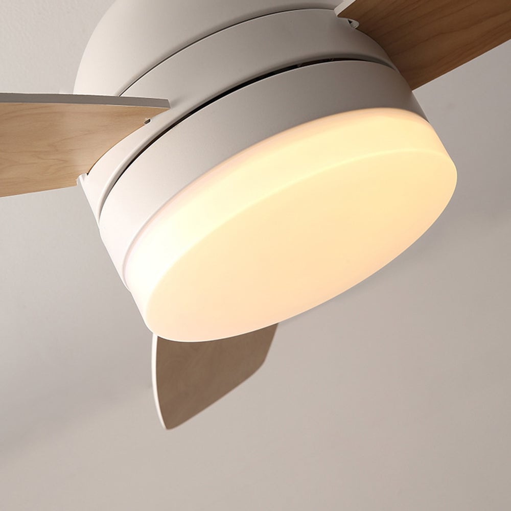 Haydn 3-Blatt-Deckenventilator mit Beleuchtung, Metall & Holz, 2 Farbe, ∅107CM - Lumpaz