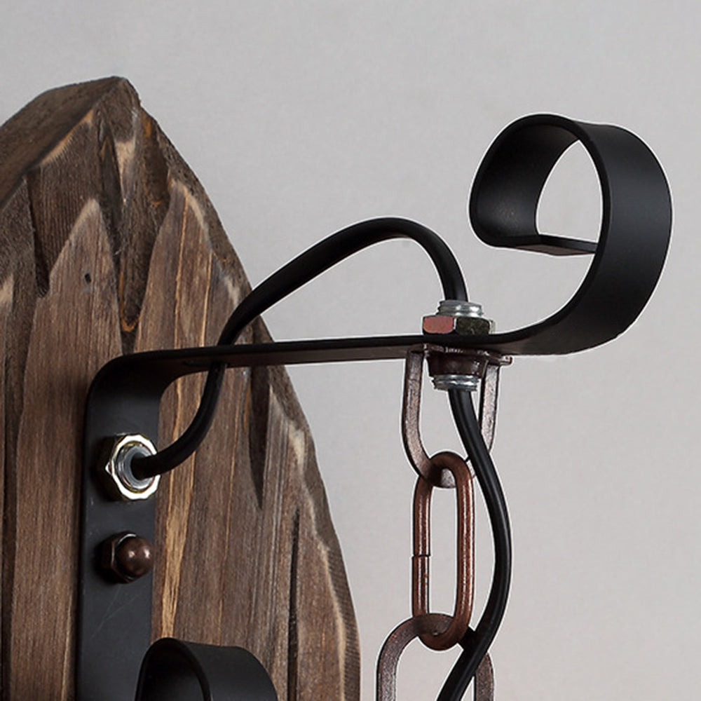 Austin Blatt Laterne Wandleuchte, Holz & Metall - Lumpaz
