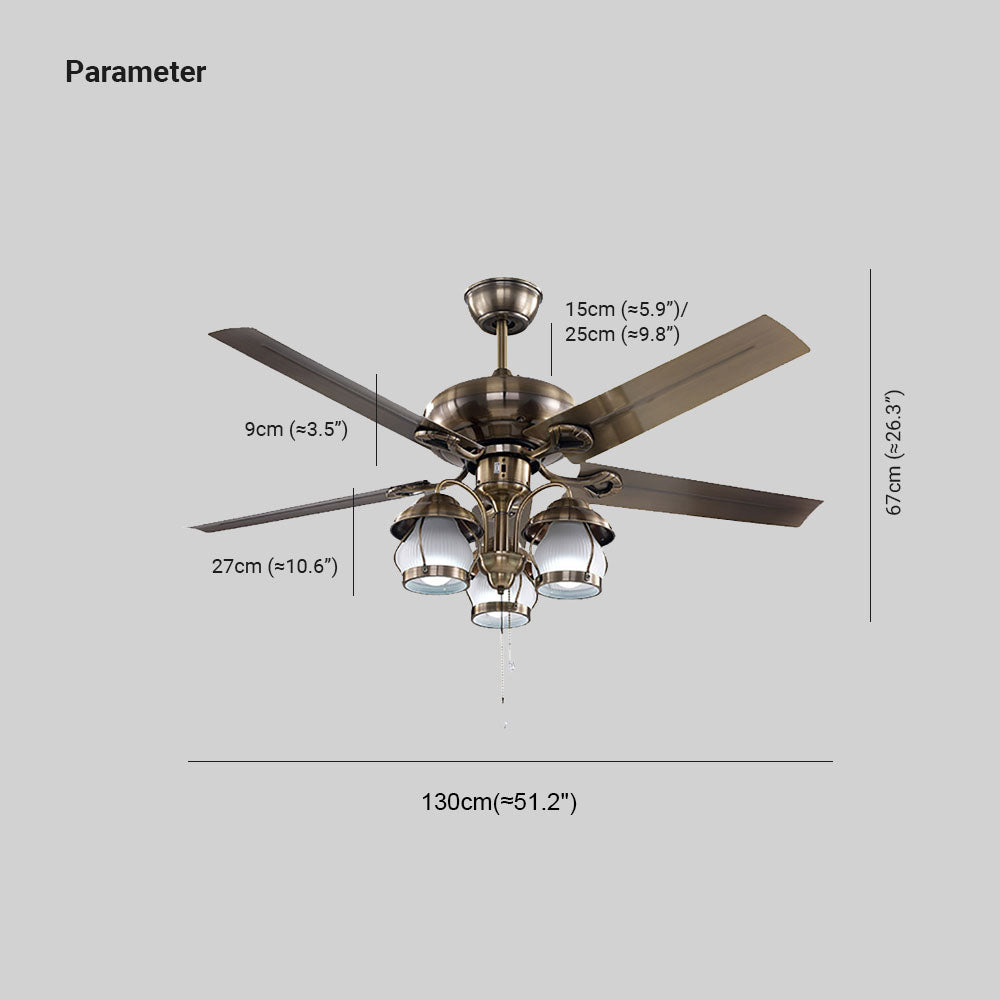 Alessio 4 Blätter Deckenventilator mit Beleuchtung, ∅130CM - Lumpaz