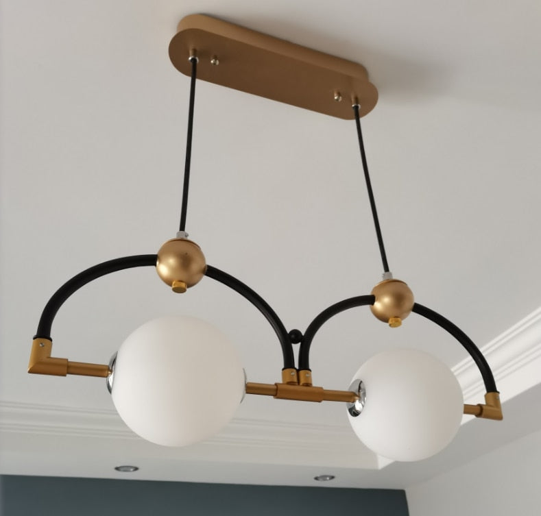 LED Pendelleuchte Schwarz Hinzufügen Gold Lange - Lumpaz