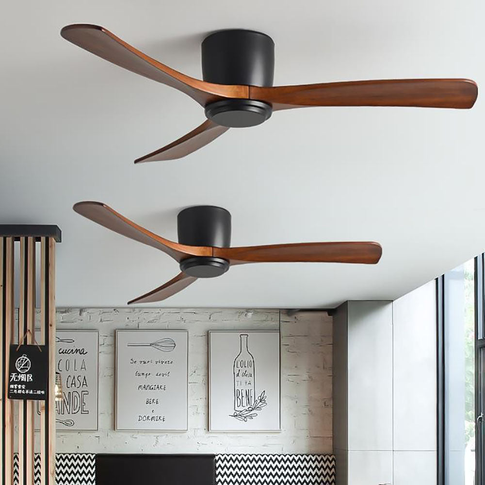 Walters Minimalist 3 Blätter Schwarz Deckenventilator, ∅132CM - Lumpaz