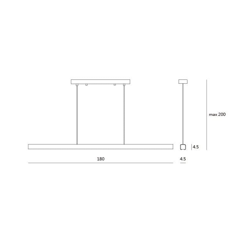 Edge Pendelleuchte Linear dimmbar, Metall&Holz, 60/80/100/120CM Lang - Lumpaz