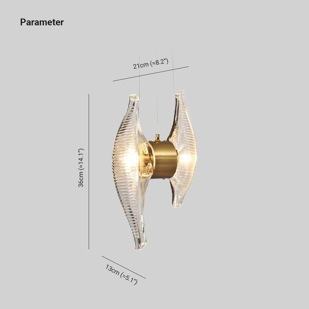 Kirsten Shell Pendelleuchte, Glas & Aluminium - Lumpaz