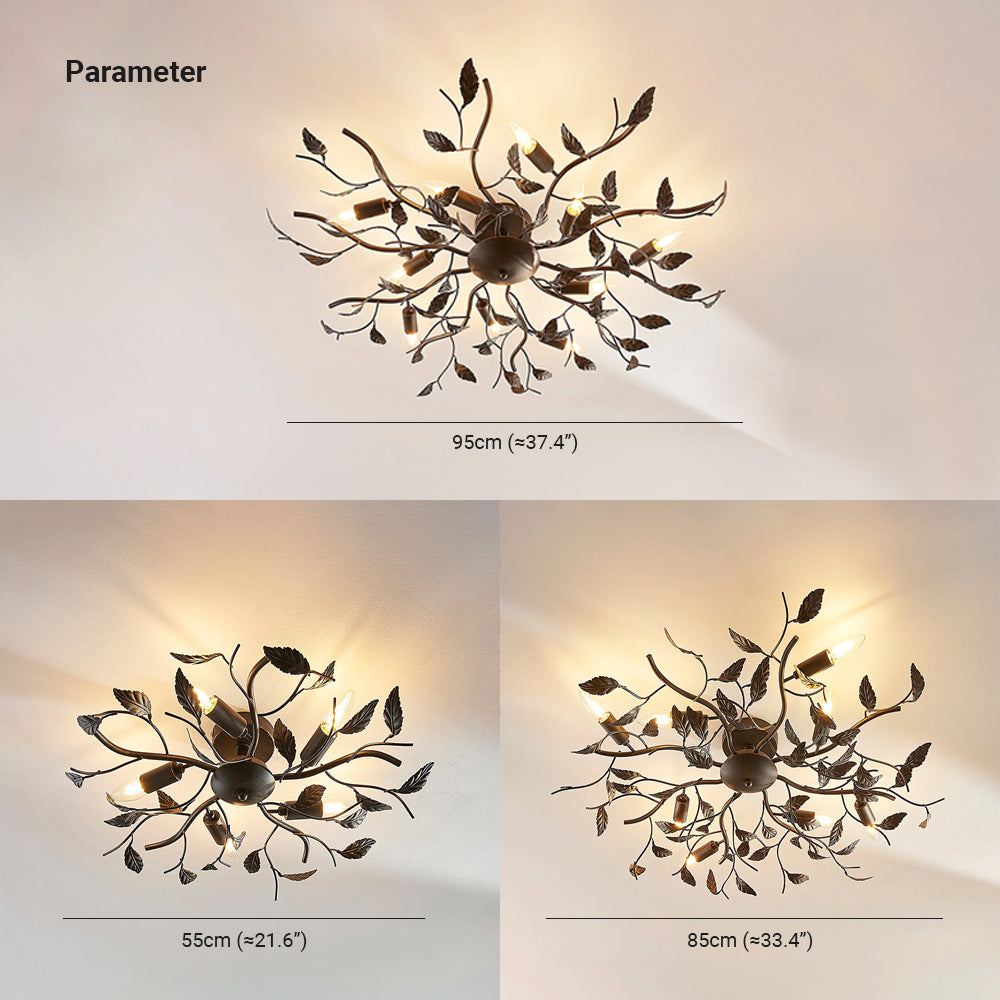 Olivia Schwarzes Blatt Deckenleuchte, ∅55/85/95CM - Lumpaz