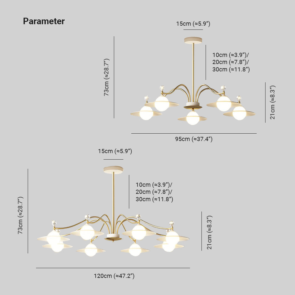 Carins Pendelleuchte, 6/8 -flammig, ∅95/120CM - Lumpaz