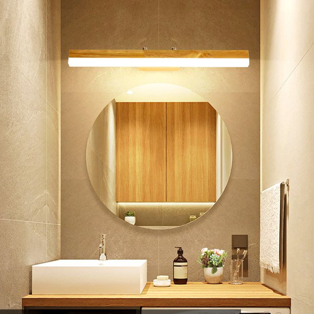 Ozawa Spiegelfront Eitelkeit Wandleuchte, Metall & Holz, L40/60/80/100CM - Lumpaz