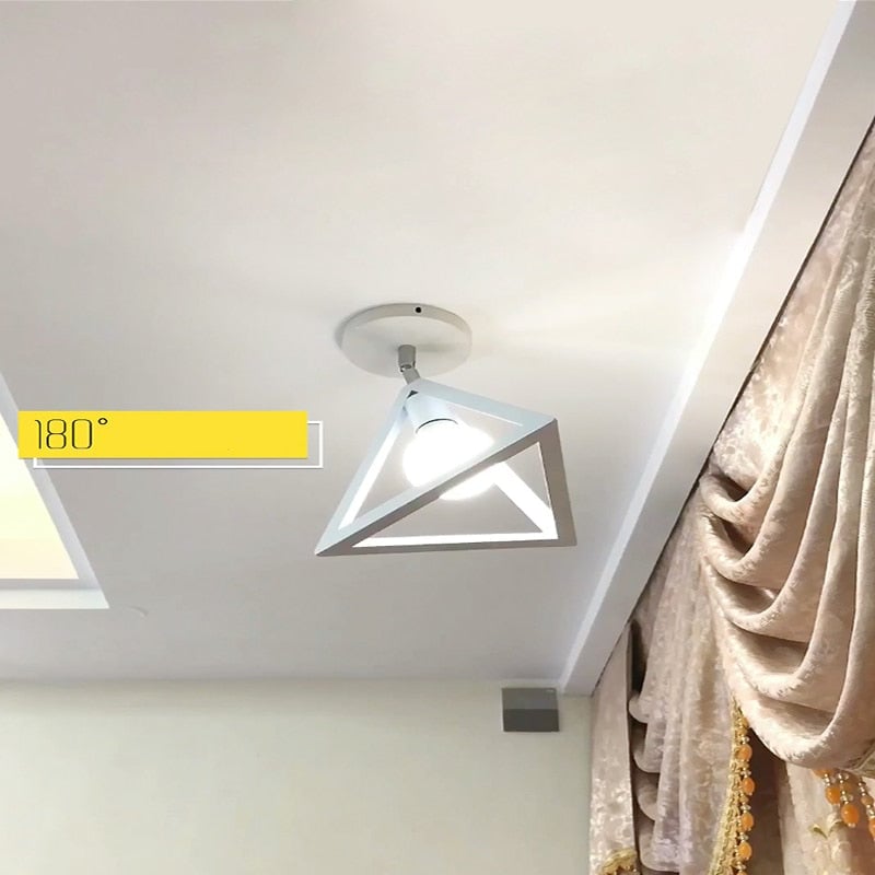 Vintage Deckenlampe E27 Schwarz/Weiß Verstellrichtung LED Deckenleuchten - Lumpaz