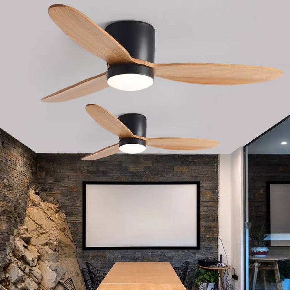Walters 3-Blatt Deckenventilator mit Beleuchtung, Schwarz, 2 Farbe, ∅115CM - Lumpaz