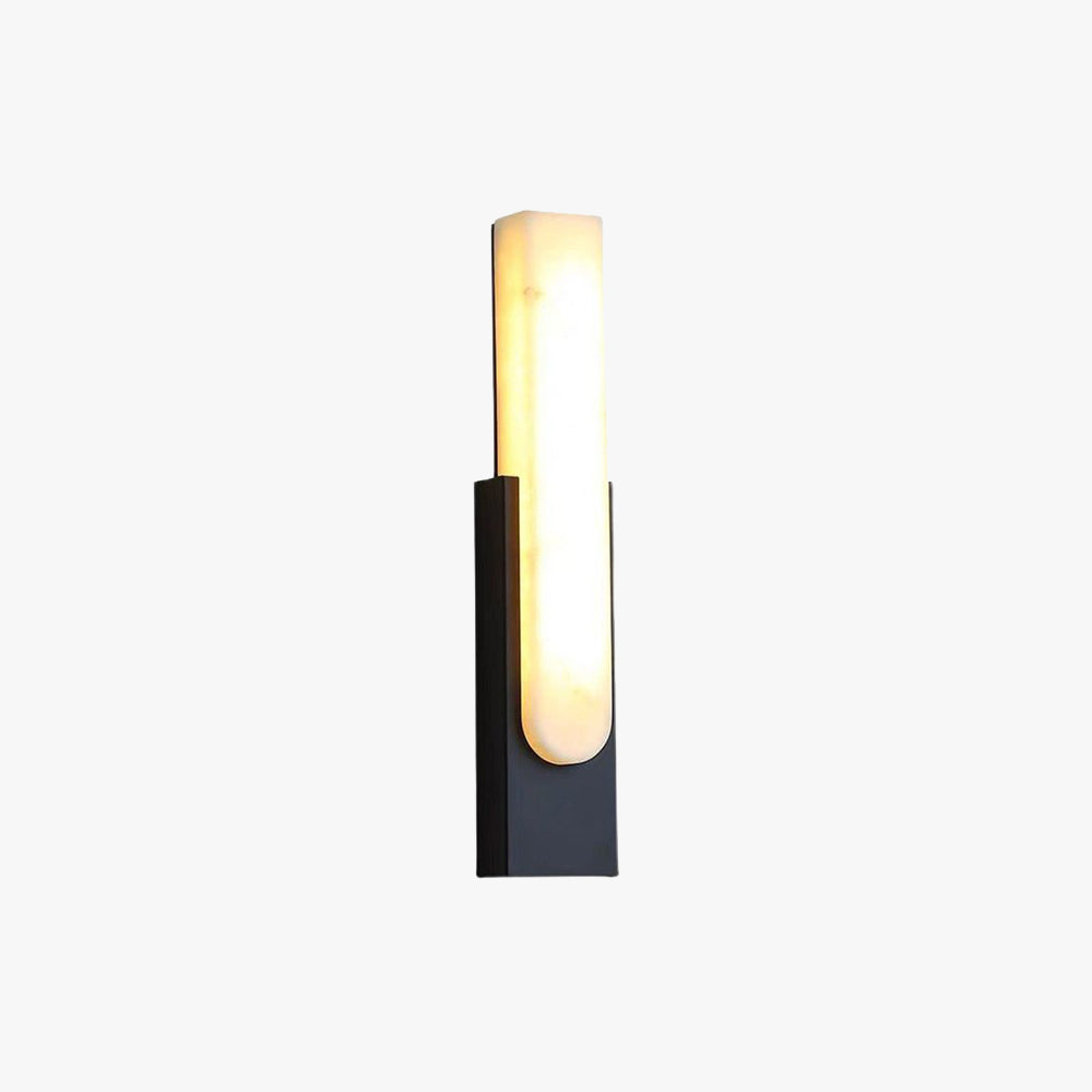 Chan Rechteckige Wandleuchte, Dolomit & Metall, 50CM Lang - Lumpaz