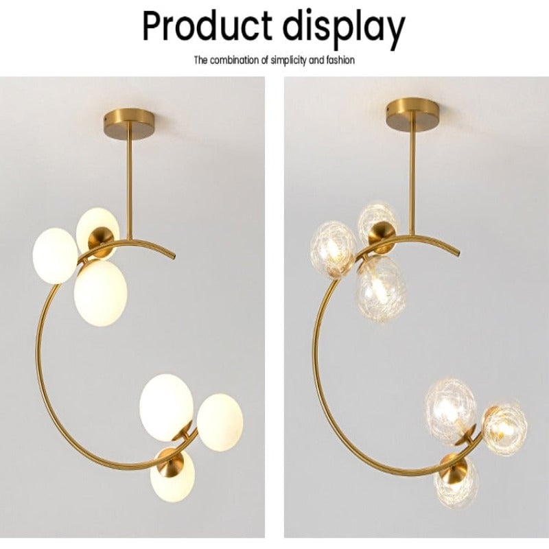Glaskugel Deckenleuchte Goldene Lampen - Lumpaz