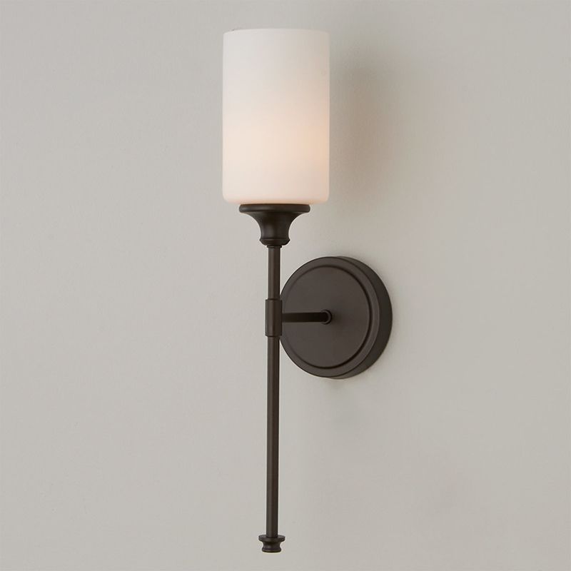 Leigh Milchglas-Spiegelfront Wandleuchte, 2 Farben, 50CM Lang - Lumpaz